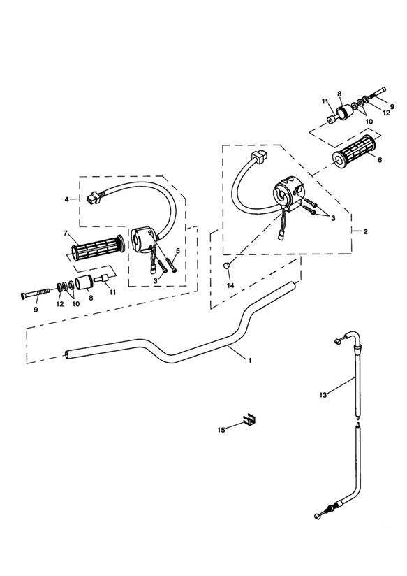 Diagram Handlebars & Switchgear for your 1995 Triumph Thunderbird  Standard 