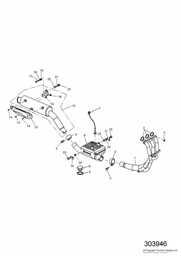 Diagram Exhaust System for your 2018 Triumph Thruxton  1200 