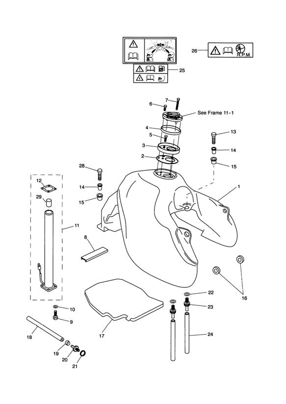 Diagram Fuel Tank and Fittings for your 2015 Triumph Thruxton  900 EFI 