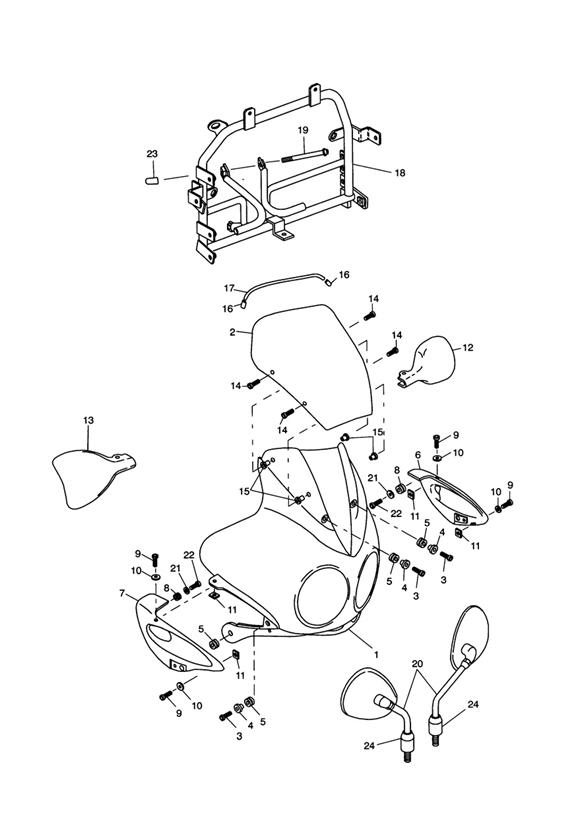 Diagram Bodywork - Cockpit for your 2015 Triumph Thruxton  900 EFI 