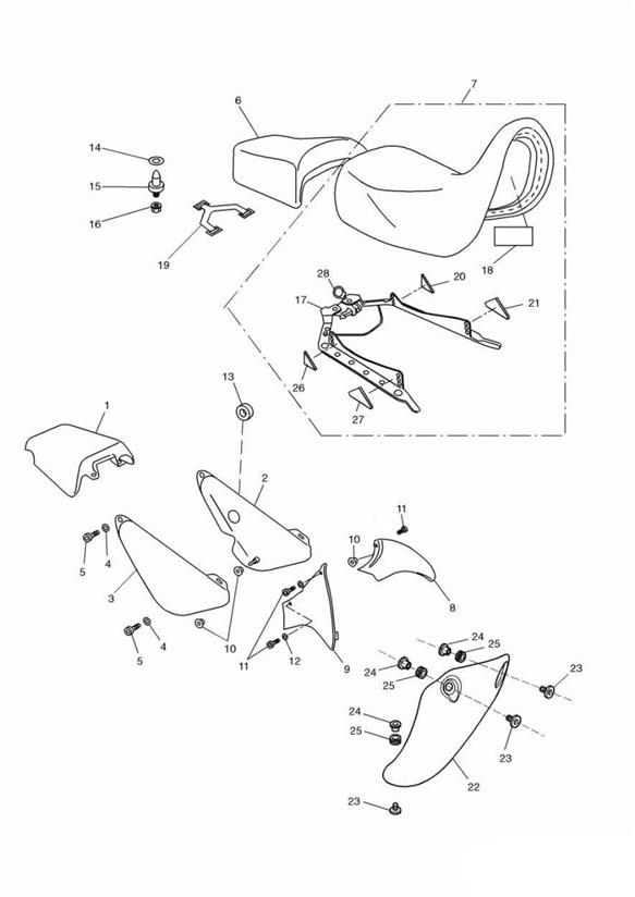 Diagram Bodywork - Rear/Seat for your 2020 Triumph Bonneville Bobber   