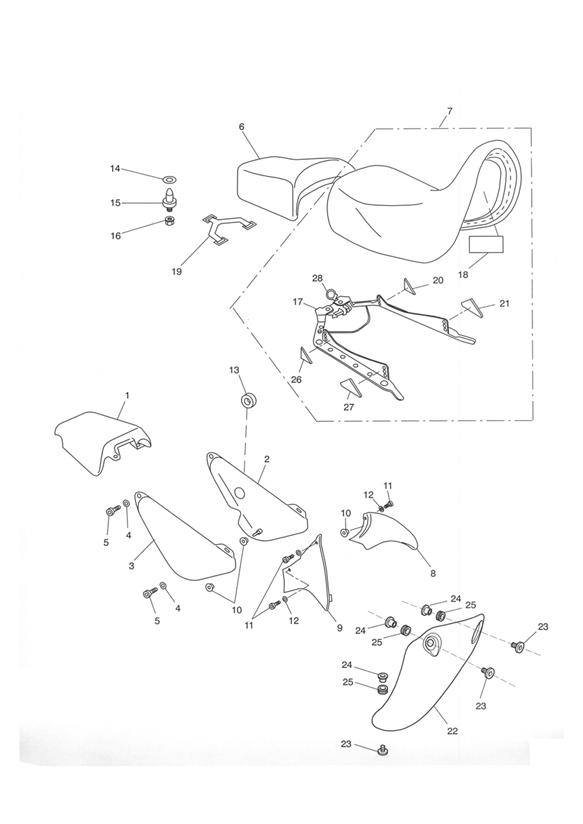 Diagram Rear Bodywork & Seat for your Triumph Bonneville Bobber  