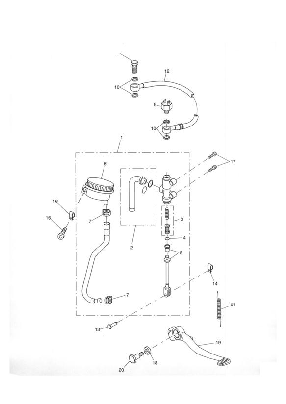 Diagram Rear Brake Master Cylinder for your Triumph Tiger  