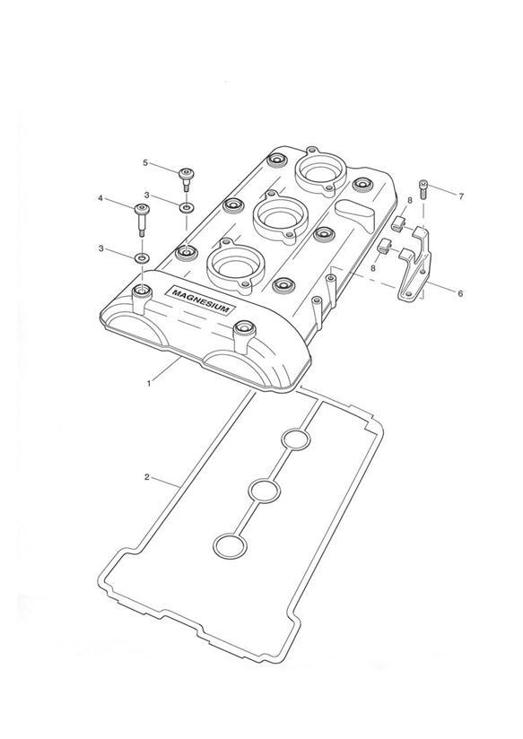 Diagram Cam Cover for your Triumph TT600  