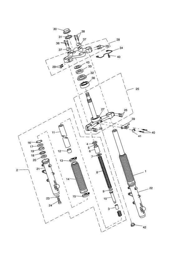 Diagram Front Forks & Yokes for your 2015 Triumph Thruxton  900 EFI 