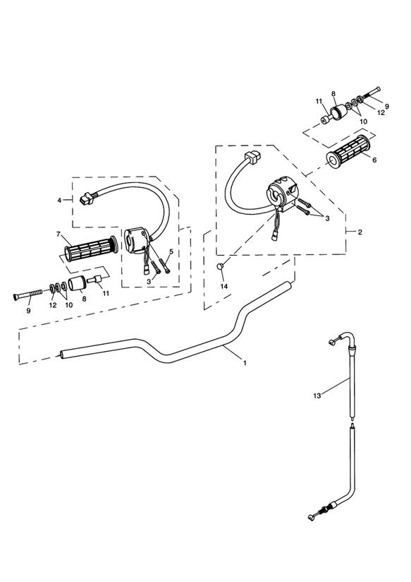 Diagram Handlebars & Switchgear for your 2019 Triumph Rocket 3   