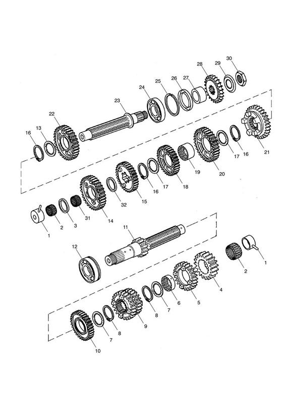 Diagram Transmission - Eng No 536533 > for your 2000 Triumph Thunderbird   