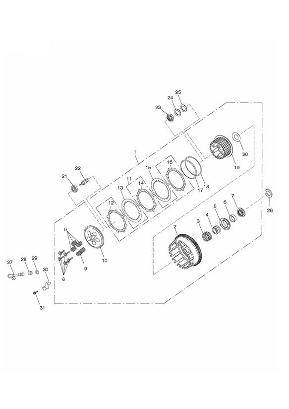 Diagram Clutch for your 2011 Triumph Tiger 800  