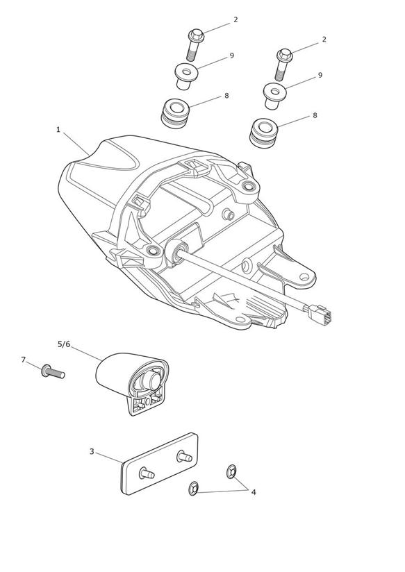 Diagram Rear Light for your 2017 Triumph Speed Triple 210445 > 461331  