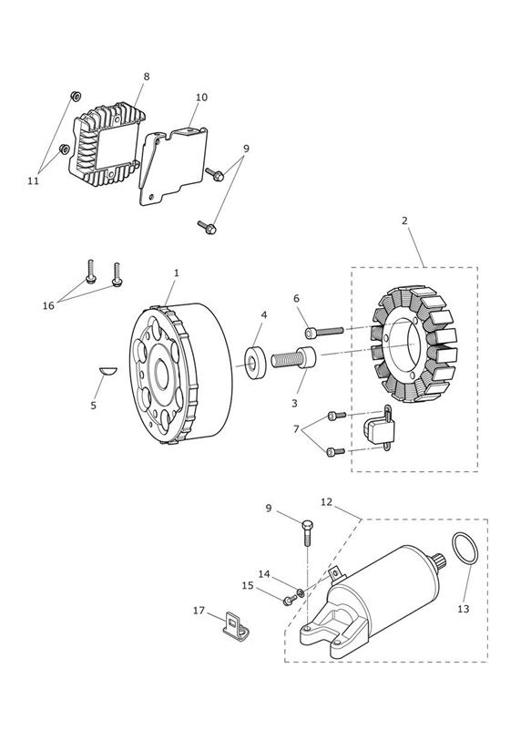 Diagram Starter & Alternator for your 2022 Triumph Bonneville Bobber   