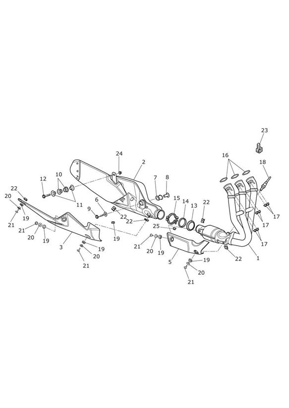 Diagram Exhaust System for your Triumph Street Triple  