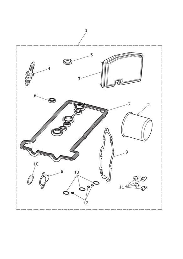 Diagram Service Kits for your 2016 Triumph Speed Triple 210445 > 461331  