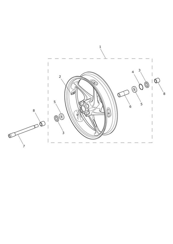 Diagram Front Wheel for your 2015 Triumph Thruxton  900 EFI 