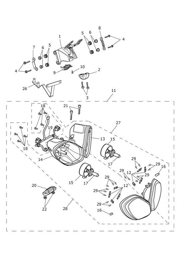 Diagram Headlight Assembly for your 2017 Triumph Speed Triple 210445 > 461331  