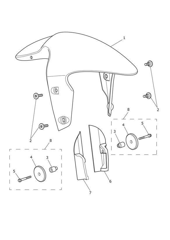Diagram Front Mudguard for your 2017 Triumph Thunderbird 1600 & 1700 Standard  