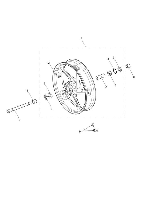 Diagram Front Wheel for your 2015 Triumph Thruxton  900 EFI 