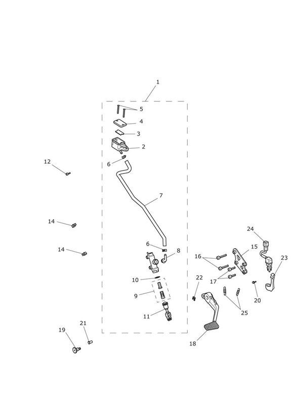 Diagram Rear Master Cylinder for your Triumph