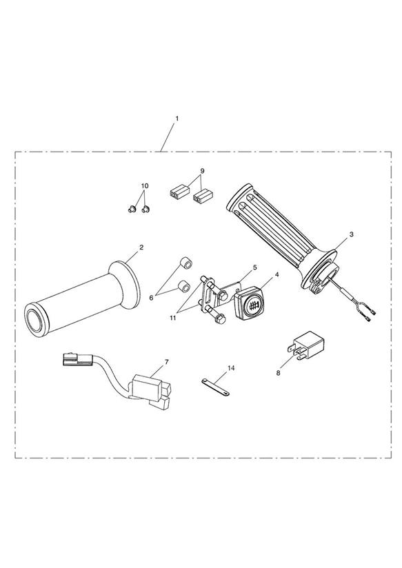 Diagram Heated Grips Kit > 614940 for your Triumph