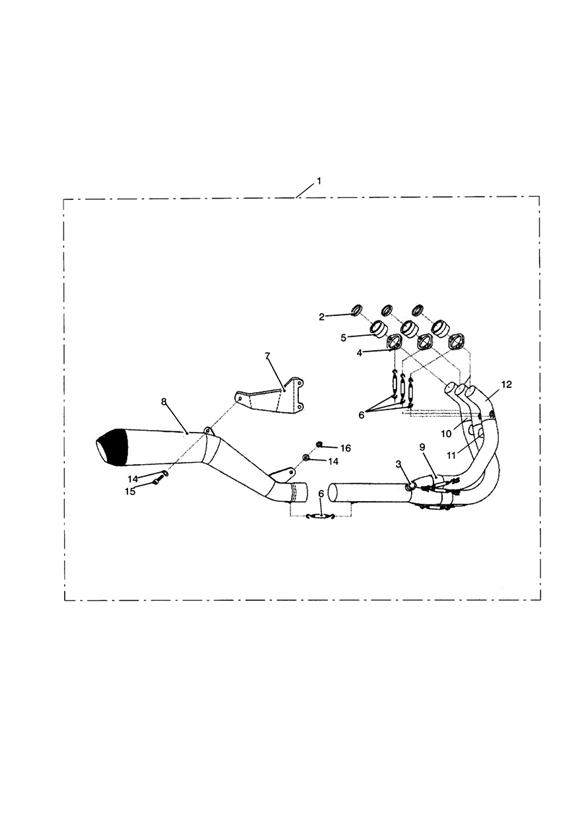 Diagram Exhaust System, Arrow 3:1 for your Triumph Street Triple  