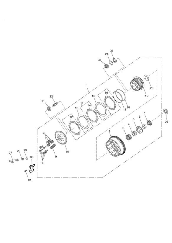 Diagram Clutch for your 1994 Triumph Speed Triple 461332 > 735437  