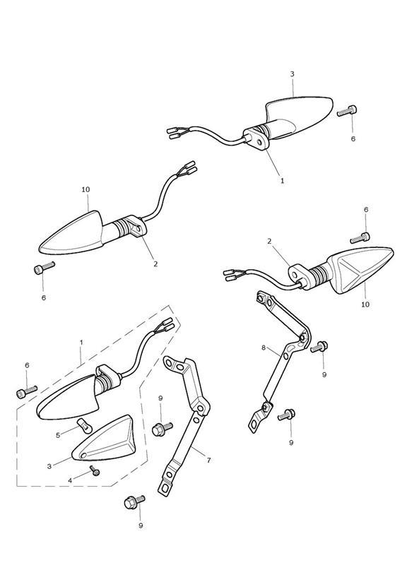 Diagram Indicators for your Triumph Thunderbird  1600 & 1700 STORM