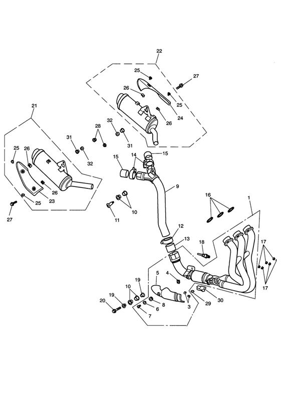 Diagram Exhaust System for your 2016 Triumph Bonneville  T120 