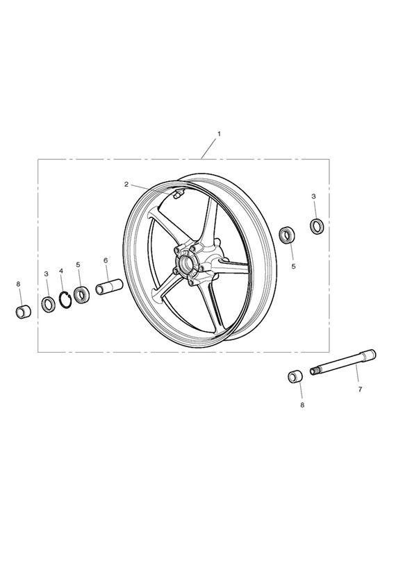 Diagram Front Wheel for your 2015 Triumph Thruxton  900 EFI 