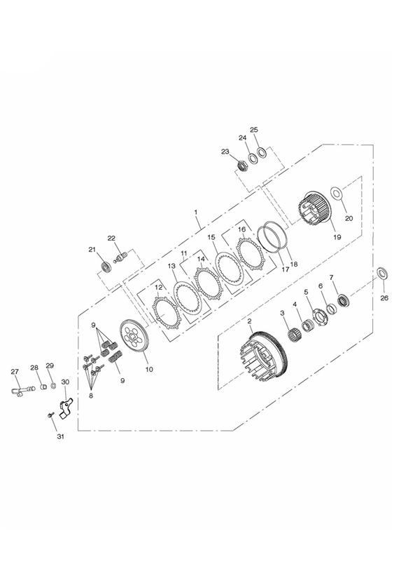 Diagram Clutch for your 2009 Triumph Speed Triple 461332 > 735437  