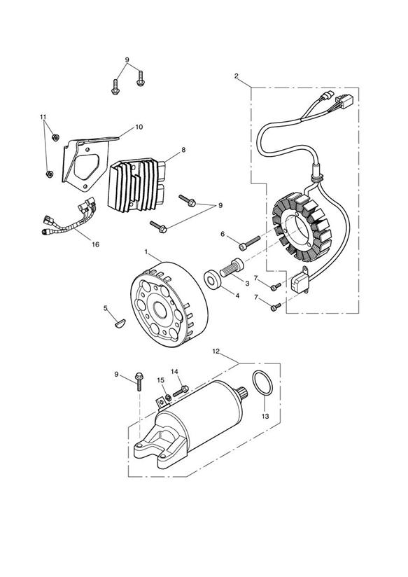 Diagram Starter & Alternator for your Triumph