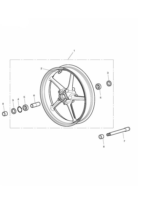 Diagram Front Wheel for your 2015 Triumph Thruxton  900 EFI 