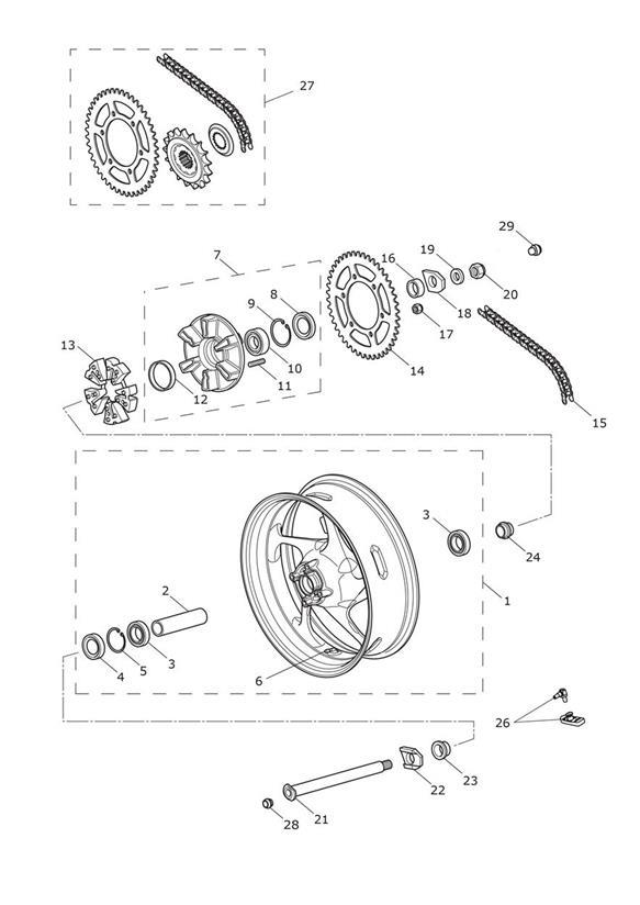 Diagram Rear Wheel & Final Drive for your 2015 Triumph Tiger  EXPLORER XR 