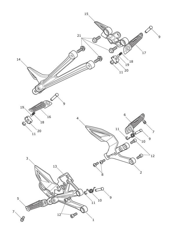 Diagram Footrests & Mountings for your Triumph