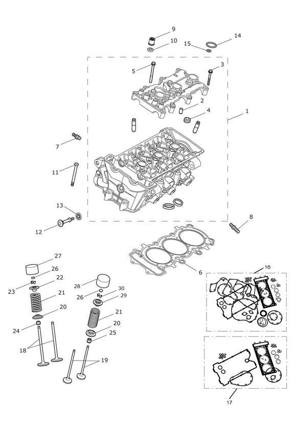 Diagram Cylinder Head & Valves for your Triumph Bonneville Bobber  