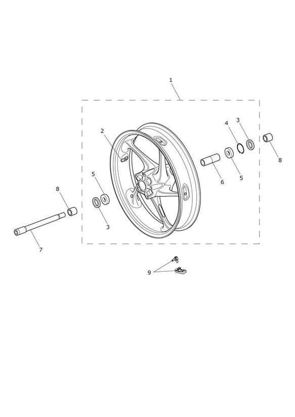 Diagram Front Wheel for your 2015 Triumph Thruxton  900 EFI 