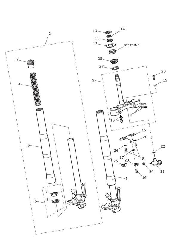 Diagram Front Forks & Yokes - Daytona 675R Only for your Triumph