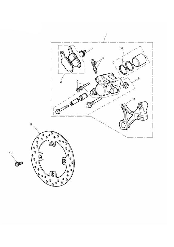 Diagram Rear Brake & Disc for your Triumph