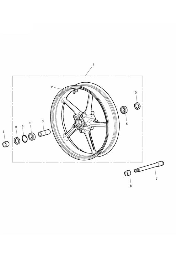 Diagram Front Wheel for your 2015 Triumph Thruxton  900 EFI 