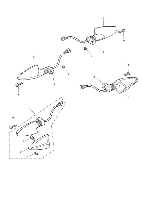 Diagram Indicators for your Triumph Thunderbird  1600 & 1700 STORM