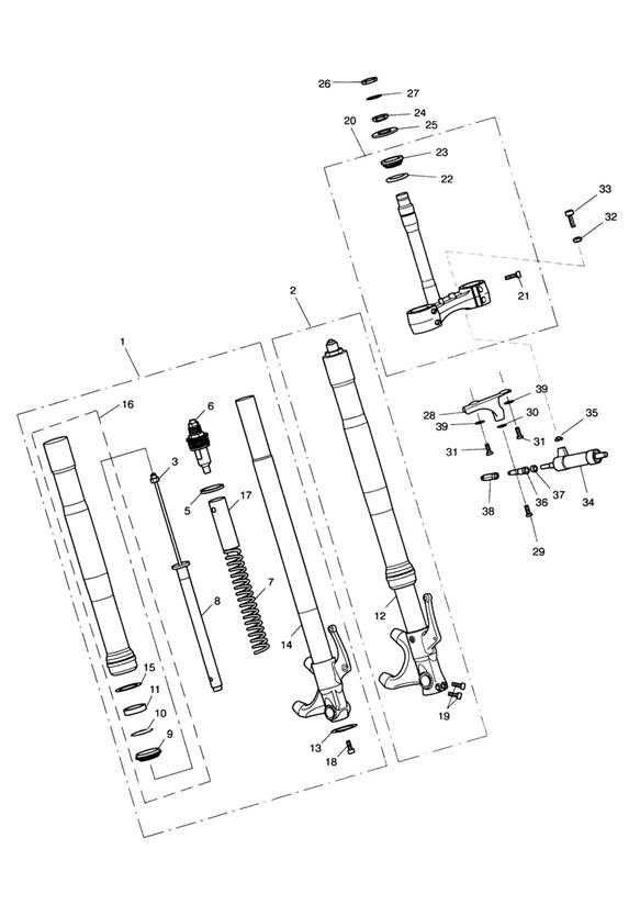 Diagram Front Forks & Yokes for your Triumph