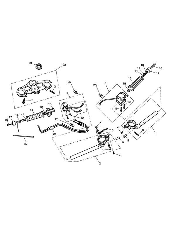 Diagram Handlebars & Switches for your Triumph Daytona  