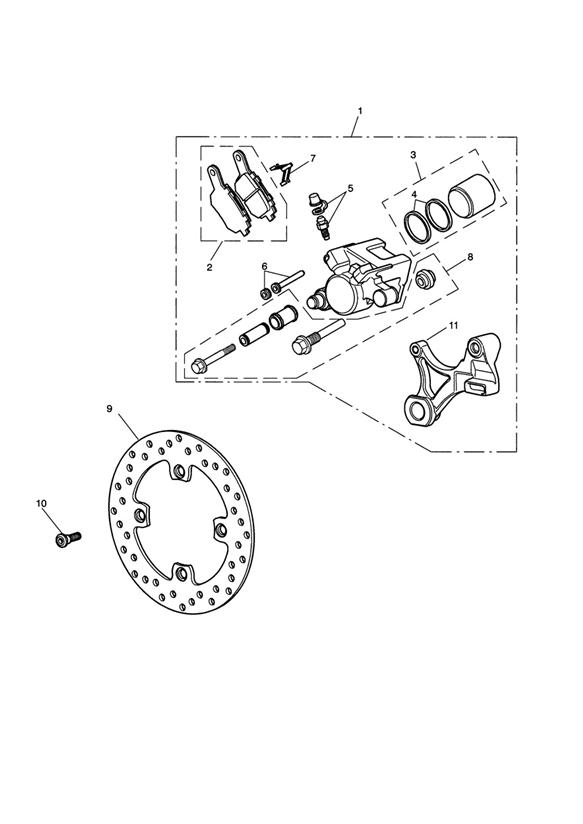 Diagram Rear Brake & Disc for your Triumph