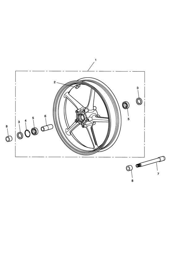 Diagram Front Wheel for your 2015 Triumph Thruxton  900 EFI 