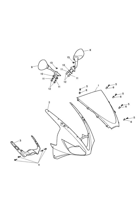 Diagram Bodywork - Cockpit for your 2012 Triumph Thunderbird  1600 & 1700 Standard 