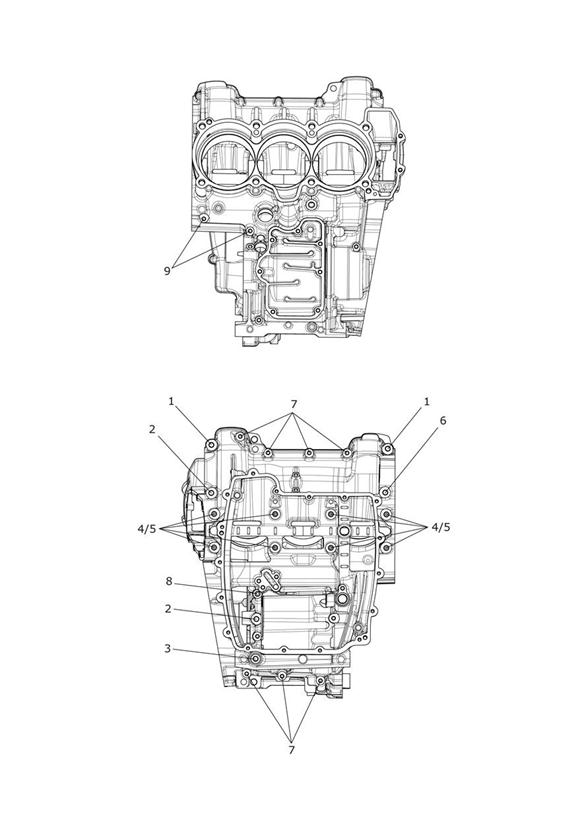 Diagram Crankcase Bolts for your 2016 Triumph Tiger   