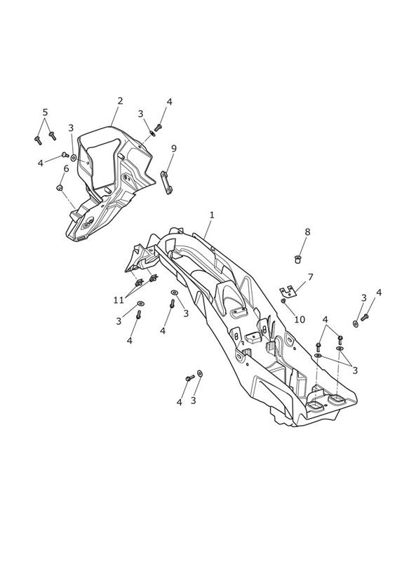 Diagram Rear Mudguard & Battery Box for your 2012 Triumph Speedmaster   