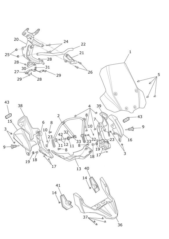 Diagram Cockpit for your Triumph Tiger  