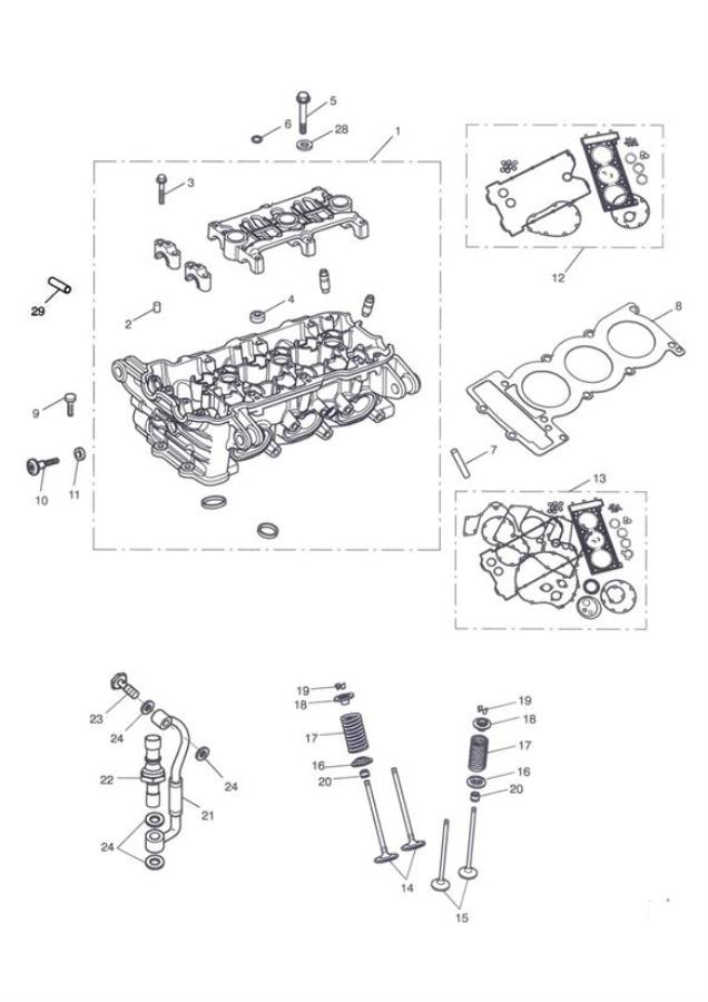 Diagram Cylinder Head & Valves for your Triumph