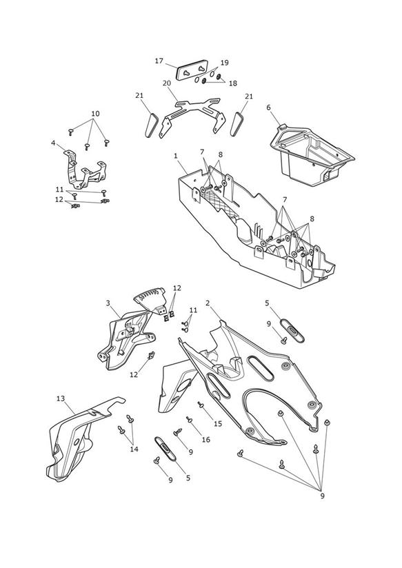 Diagram Rear Mudguard for your Triumph Tiger  