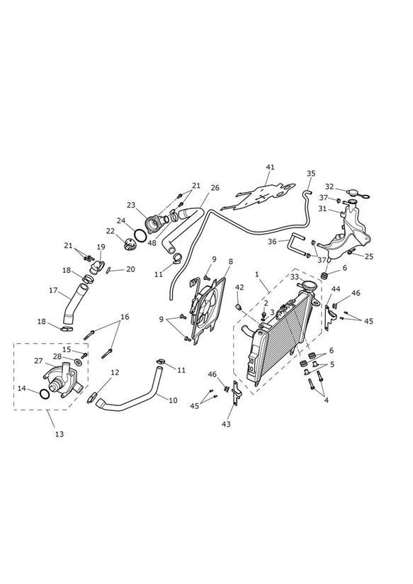 Diagram Cooling System for your 2020 Triumph Tiger   