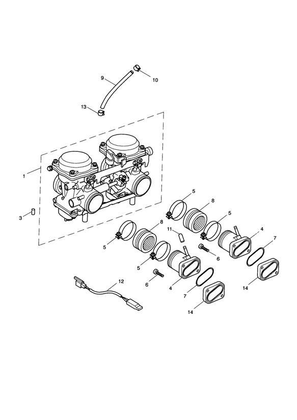 Diagram Carburettors for your 2015 Triumph Thruxton  900 EFI 